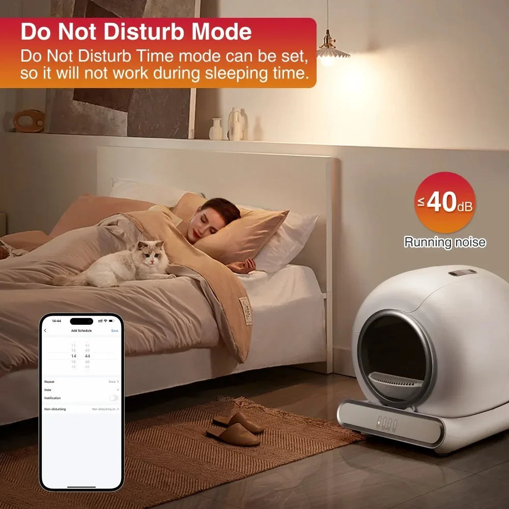 Automatic Litter Box w/ APP Control, Health Monitoring, Dual Sensor Safety Protection,Odor-Removal, Cat Litter Box Self Cleaning