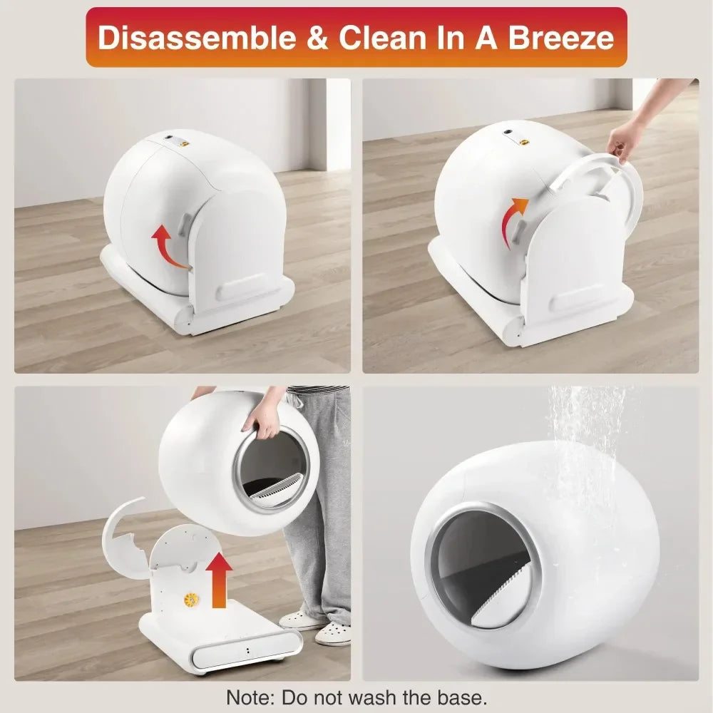 Automatic Litter Box w/ APP Control, Health Monitoring, Dual Sensor Safety Protection,Odor-Removal, Cat Litter Box Self Cleaning
