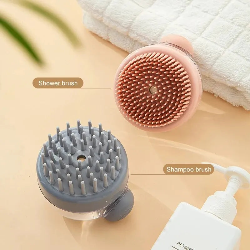 Pet Bath Brush Soft Silicone With Shampoo Dispenser