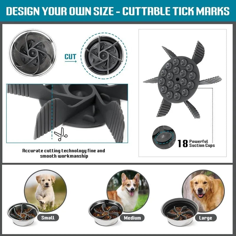 Suction Cup Slow-Feed Pet Bowl
